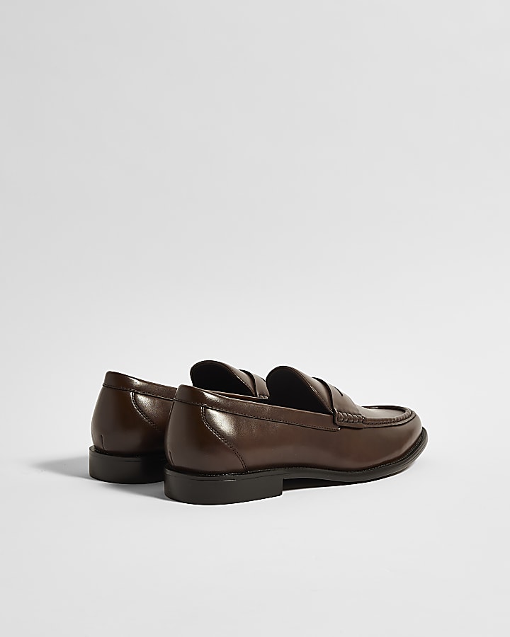 Burgundy Faux Leather Loafers