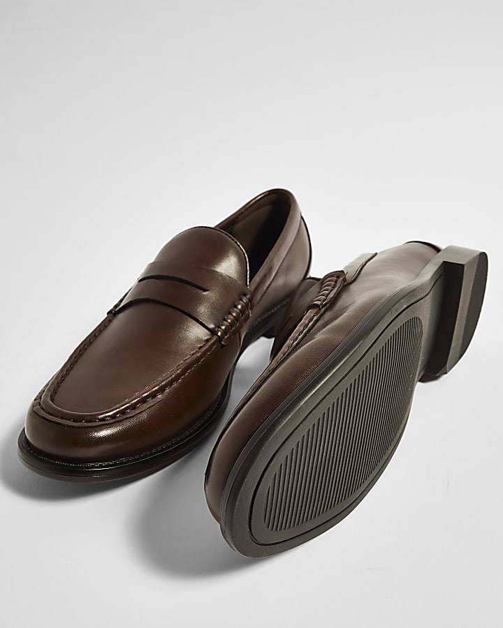 Burgundy Faux Leather Loafers