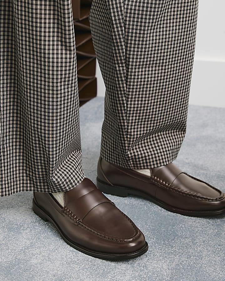 Burgundy Faux Leather Loafers