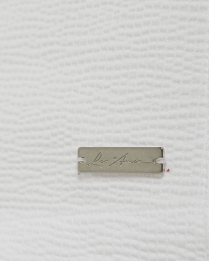 White Regular Fit Cotton Blend Revere Shirt