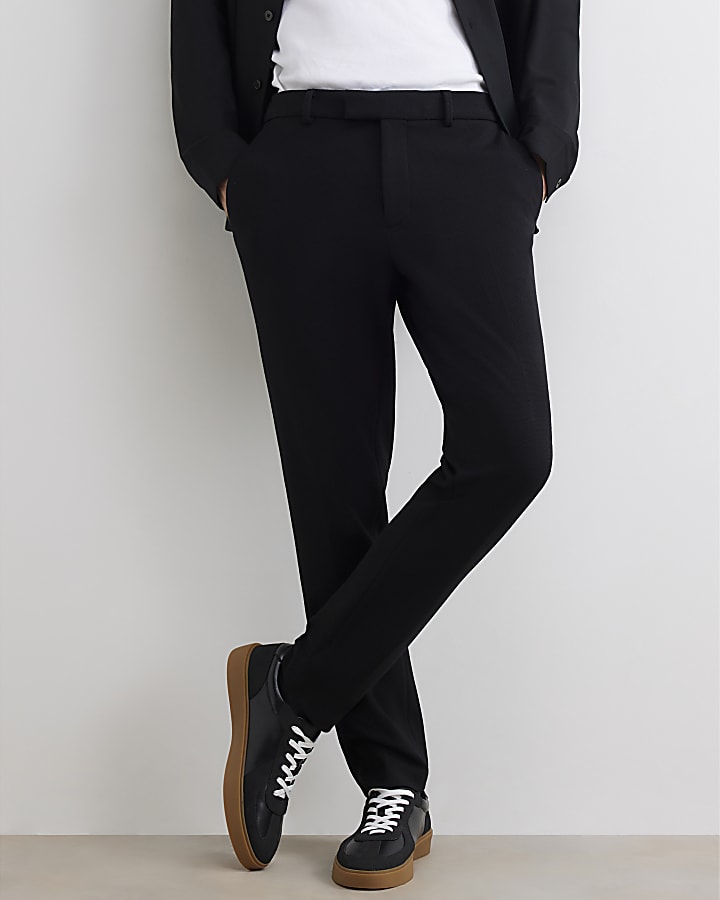 Black Skinny Fit Elasticated Trousers
