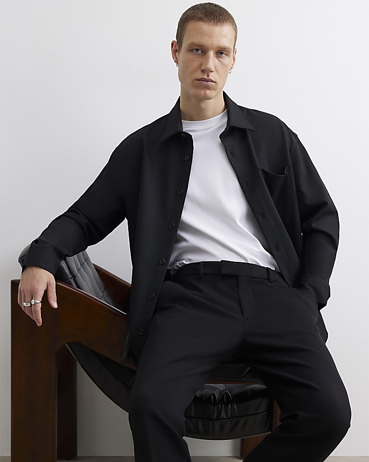 Black Skinny Fit Elasticated Trousers