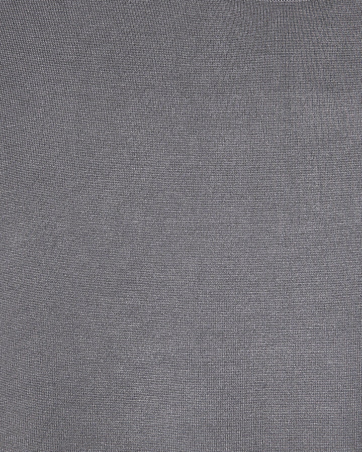 Grey Slim Fit Roll Neck Jumper
