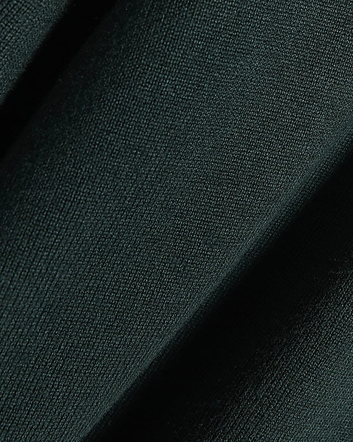 Green Slim Fit Half Zip Jumper