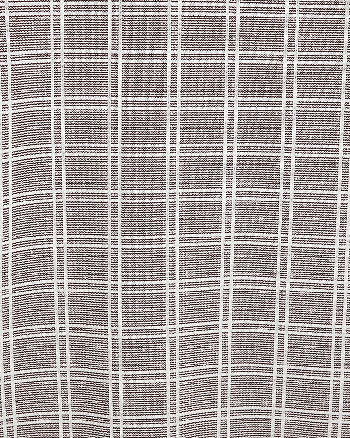Brown Slim Fit Check Knitted Polo Shirt