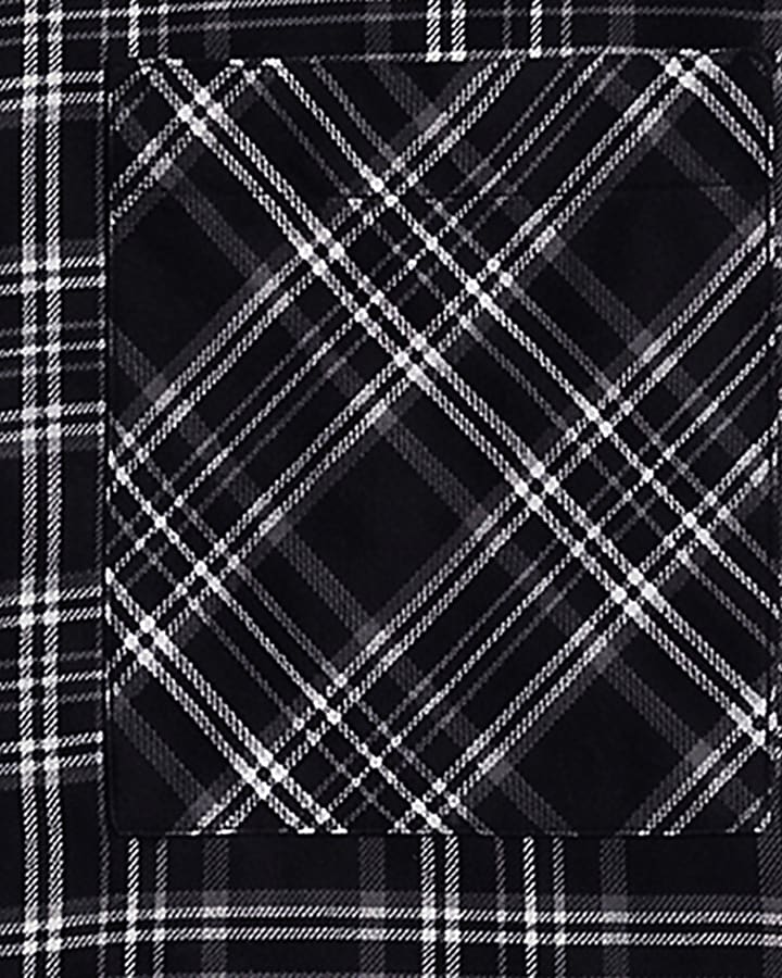 Black Regular Fit Cotton Check Shirt