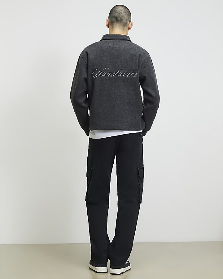 Black Loose Fit Cotton Cargo Trousers