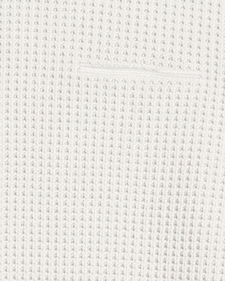 Cream Slim Fit Cotton Waffle Jumpers