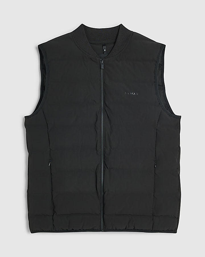 Black Muscle Fit Cotton Gilet