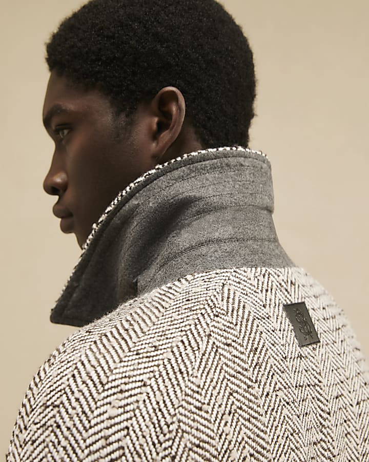 Grey Embroidered Coat