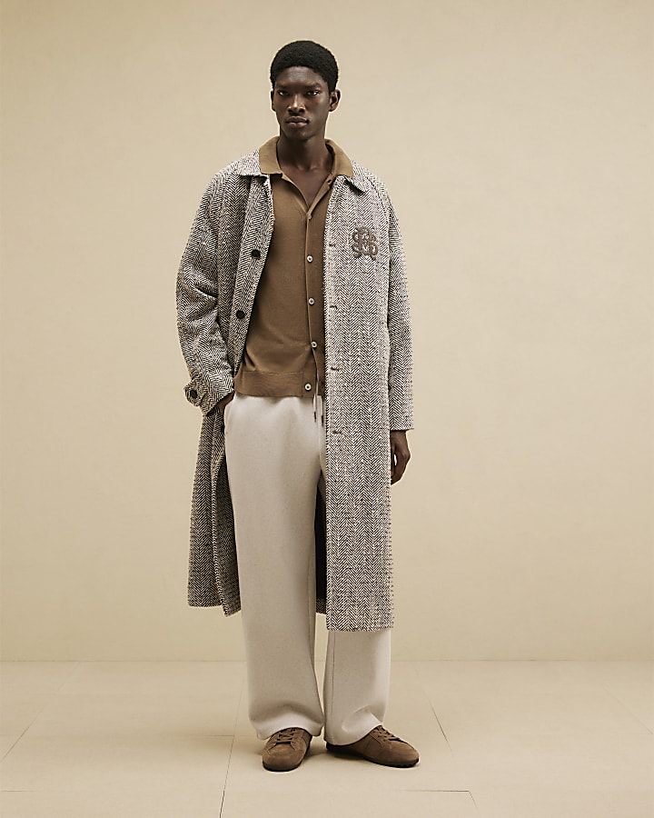 Grey Embroidered Coat