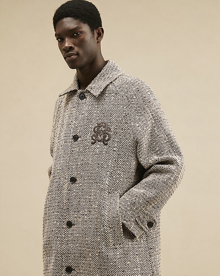 Grey Embroidered Coat