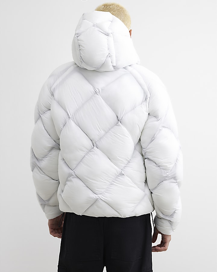 White Diamond Quilted Puffer Jacket