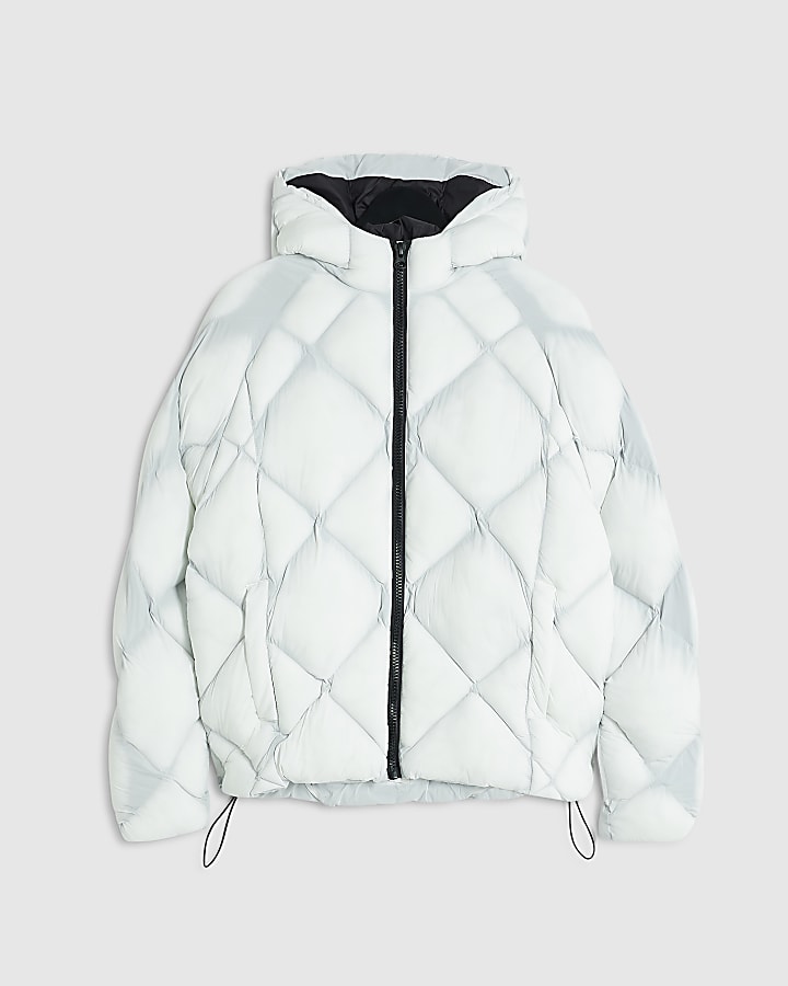 White Diamond Quilted Puffer Jacket