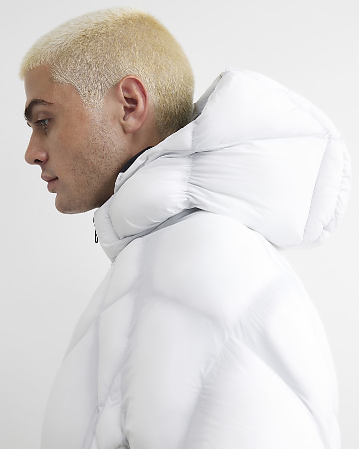 White Diamond Quilted Puffer Jacket