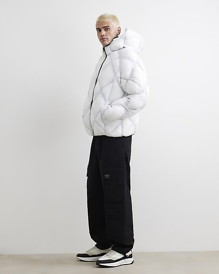 White Diamond Quilted Puffer Jacket