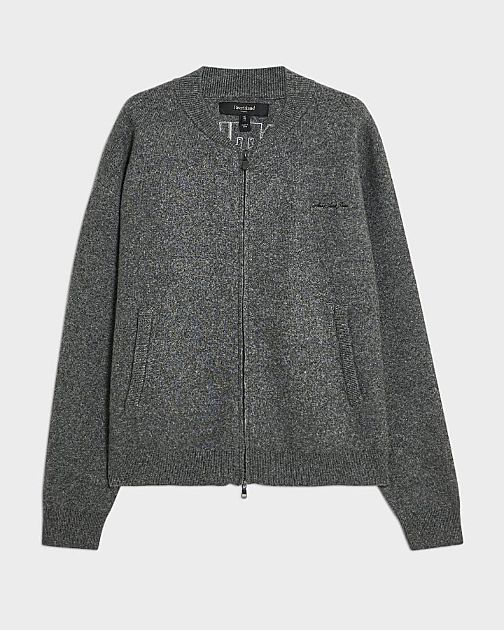 Grey Cotton Sanctuaire Zip Up Jacket