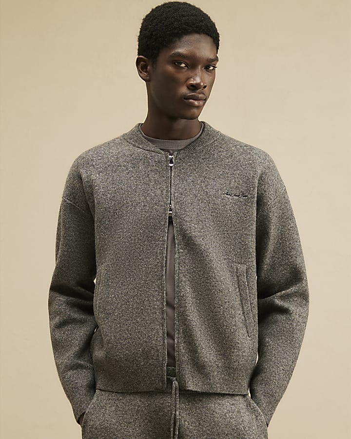 Grey Cotton Sanctuaire Zip Up Jacket