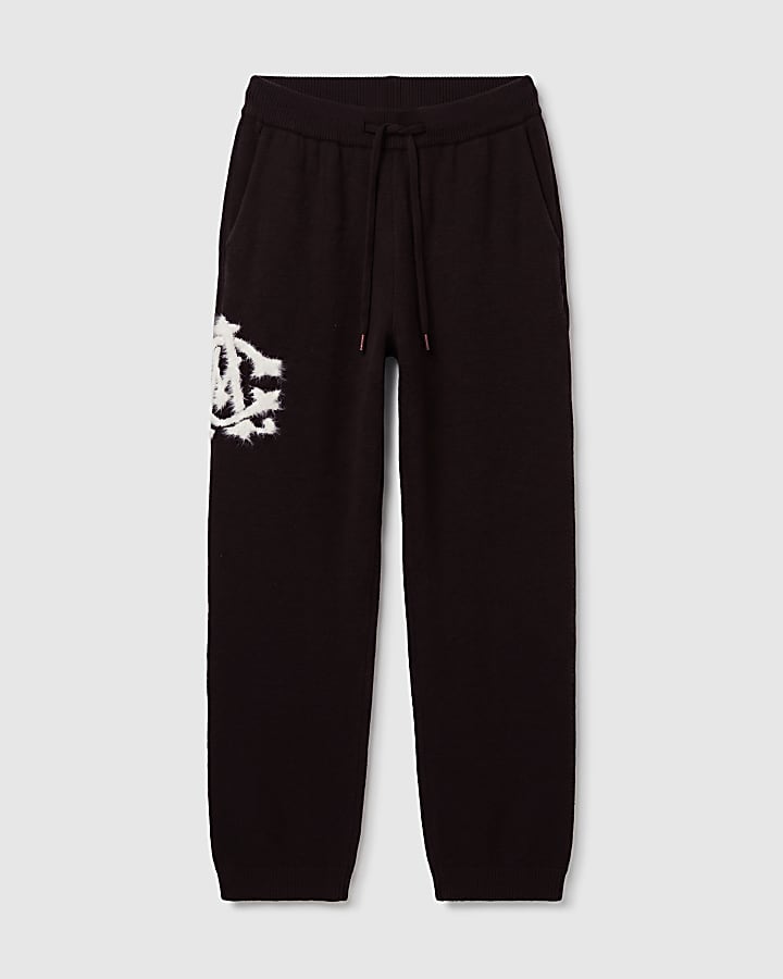 Brown Wide Leg Cosy Monogram Joggers