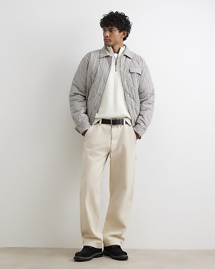 Cream Cable Knit Half Zip Jumper