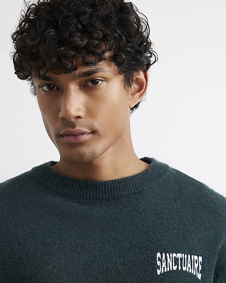 Green Regular Fit Sanctuaire Cosy Knit Jumper