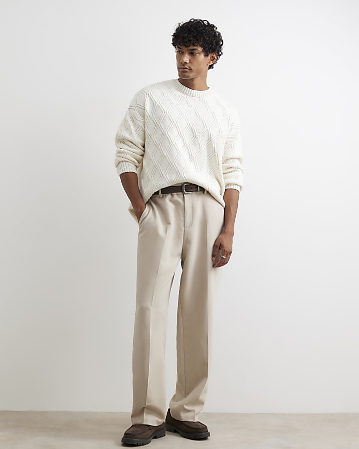 Cream Oversized Fit Atelier Cable Knit Jumper