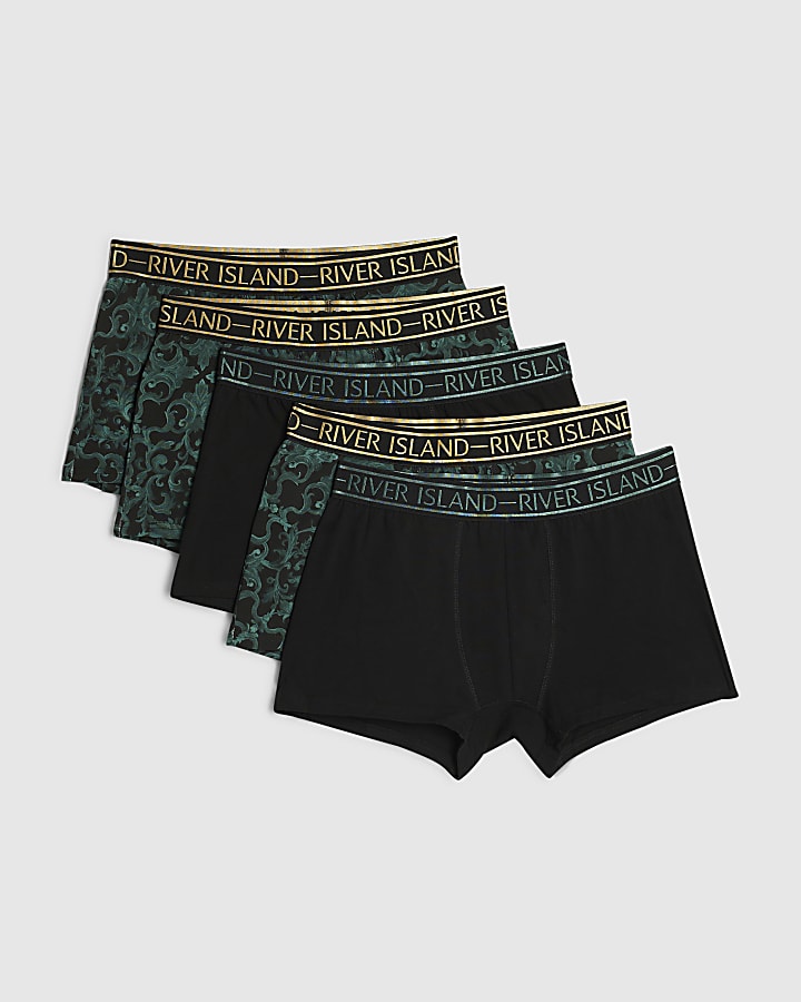 Green Baroque Print Pack Of 5 Trunks