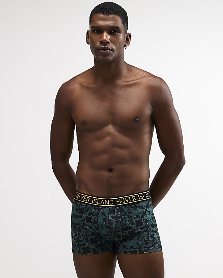 Green Baroque Print Pack Of 5 Trunks