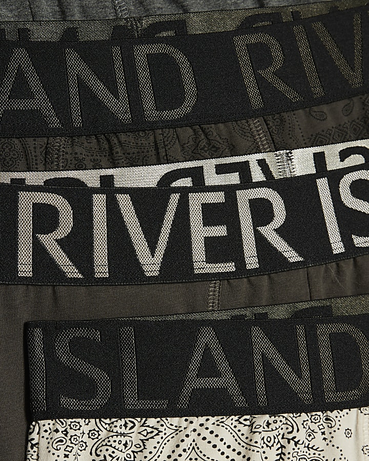 Black Paisley Bandana Print Pack Of 5 Trunks