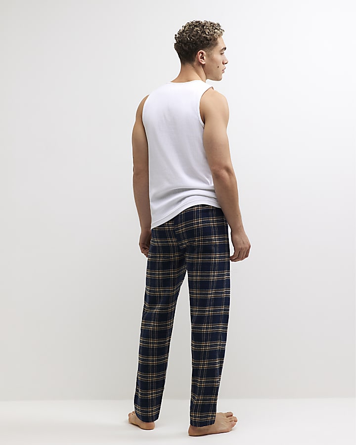 Navy Woven Bottoms Pack Of 2 Loungewear Set