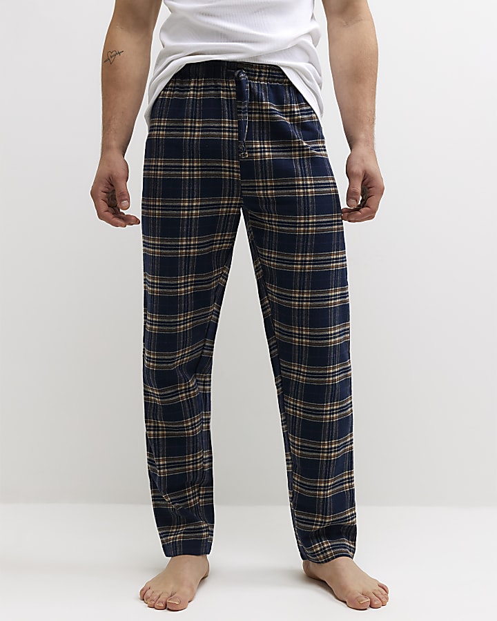 Navy Woven Bottoms Pack Of 2 Loungewear Set