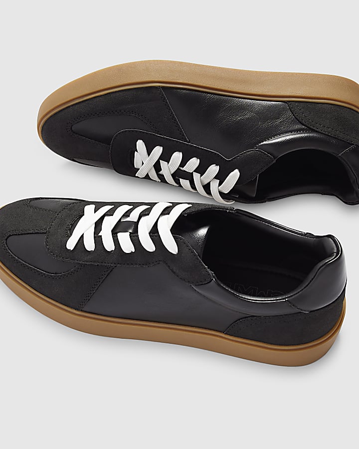 Black Gum Sole Lace Up Trainers