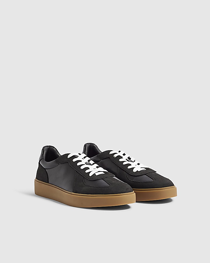 Black Gum Sole Lace Up Trainers