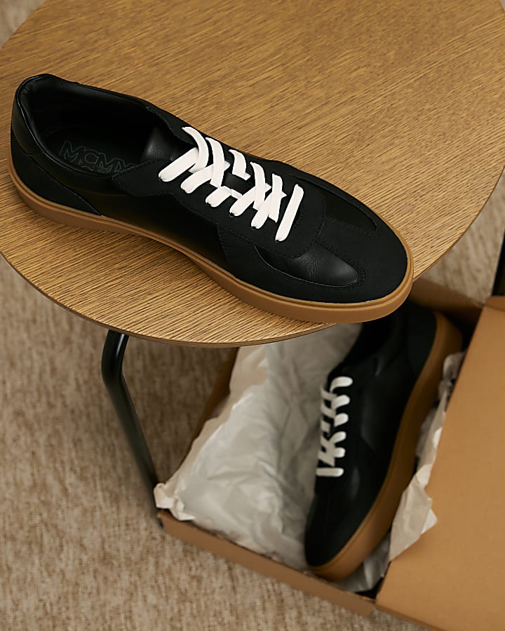 Black Gum Sole Lace Up Trainers