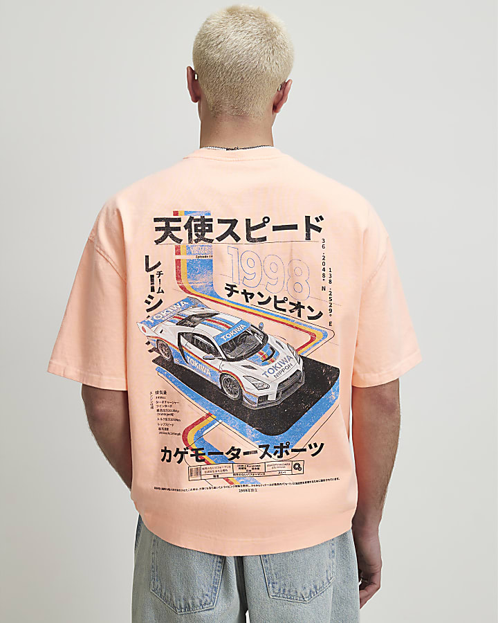 Orange Washed Japanese Car T-Shirt