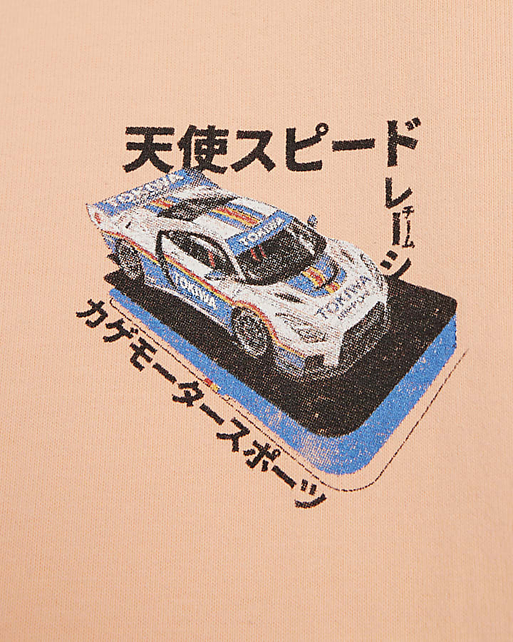 Orange Washed Japanese Car T-Shirt