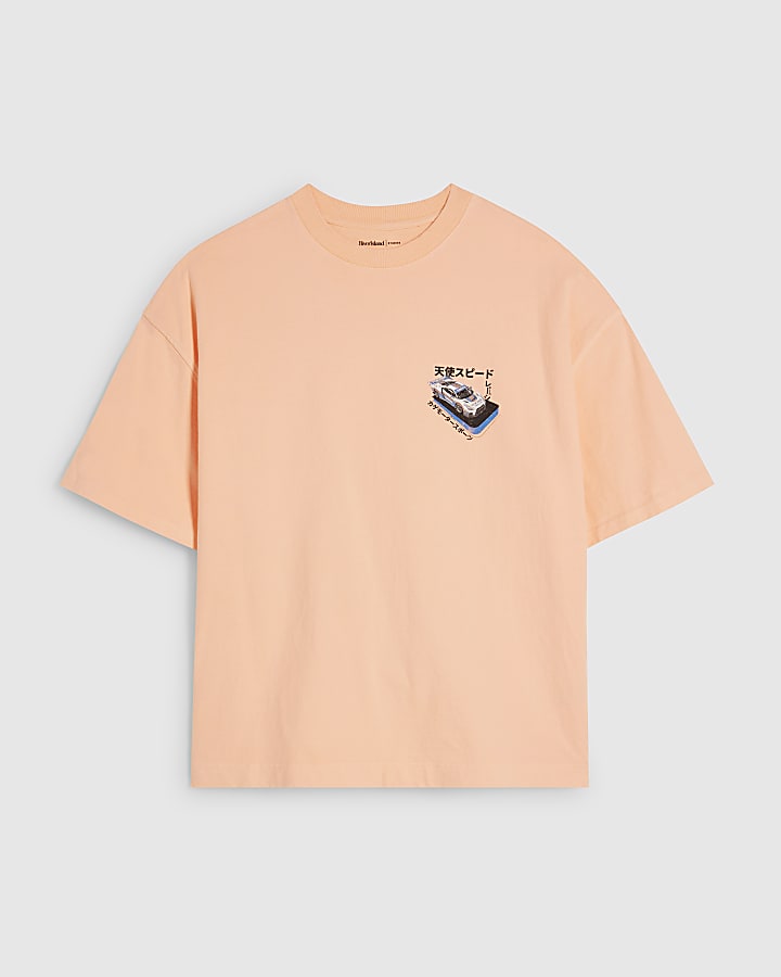 Orange Washed Japanese Car T-Shirt