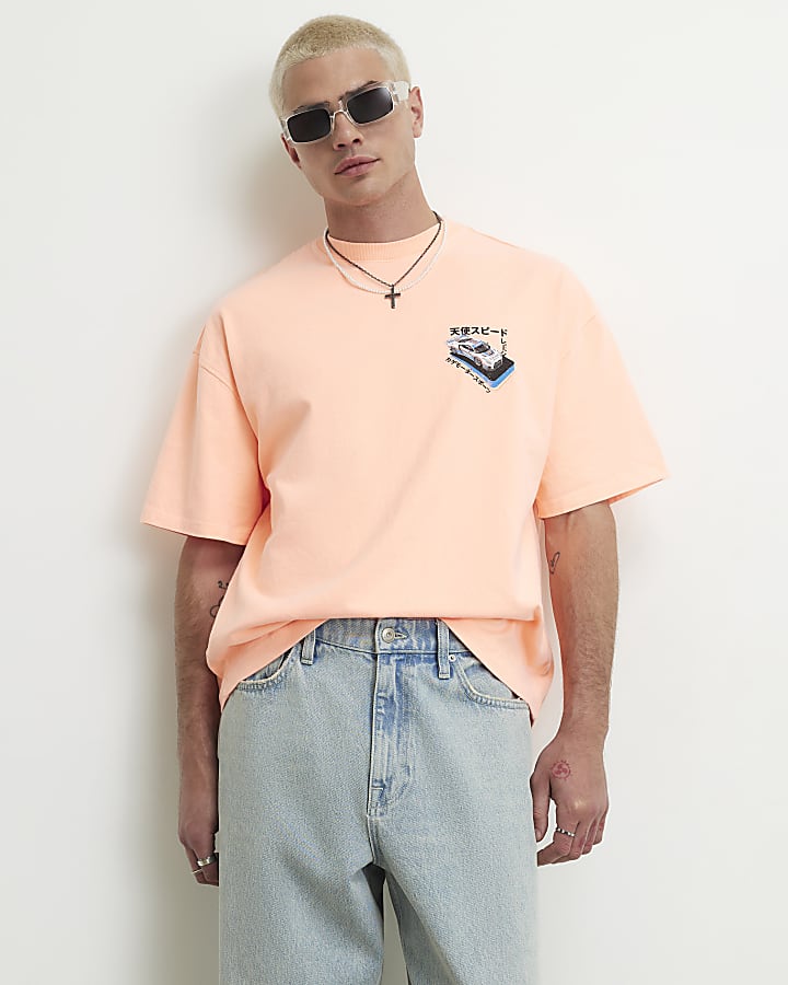 Orange Washed Japanese Car T-Shirt