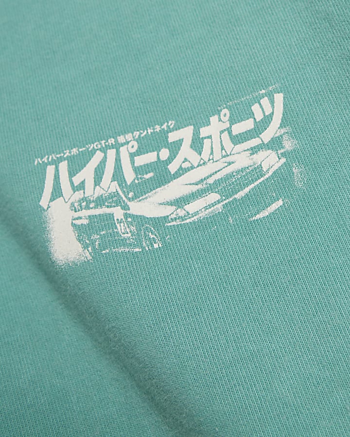 Blue Washed Japanese Car T-Shirt