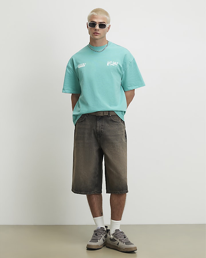 Blue Washed Japanese Car T-Shirt