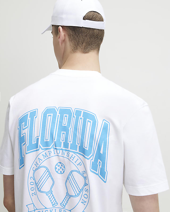 White Regular Fit Florida Pickleball T-Shirt