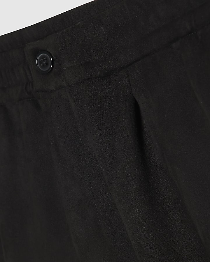 Black Regular Fit Faux Suede Jogger