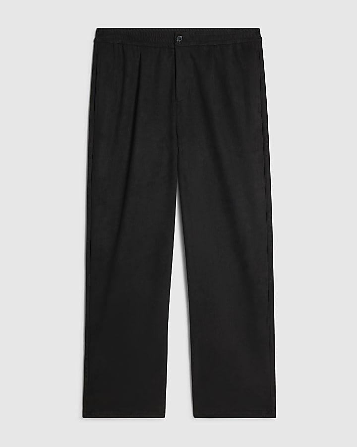 Black Regular Fit Faux Suede Jogger
