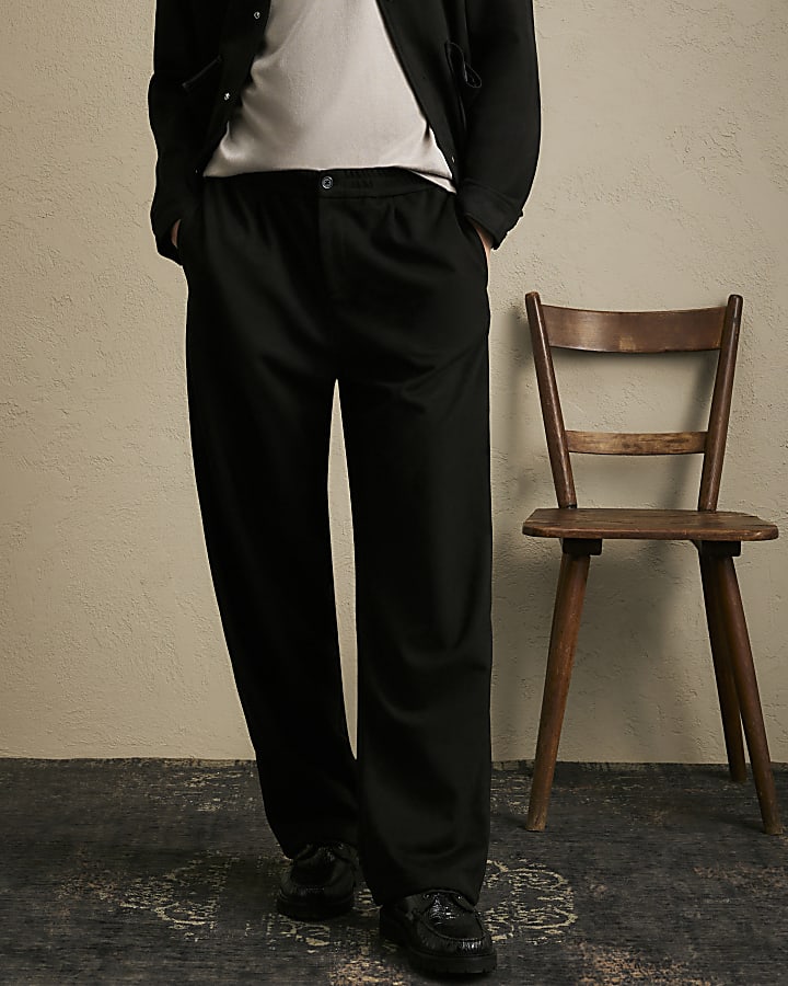 Black Regular Fit Faux Suede Jogger