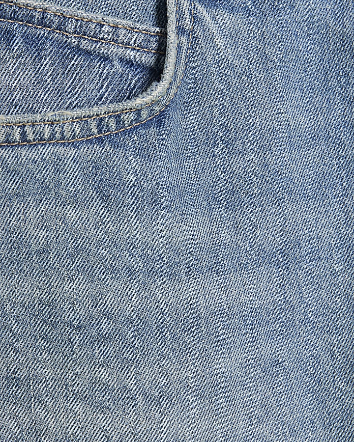 Blue Tapered Fit Stretch Jeans