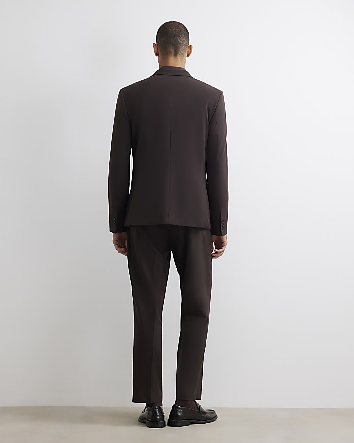Brown Relaxed Fit Suit Trousers