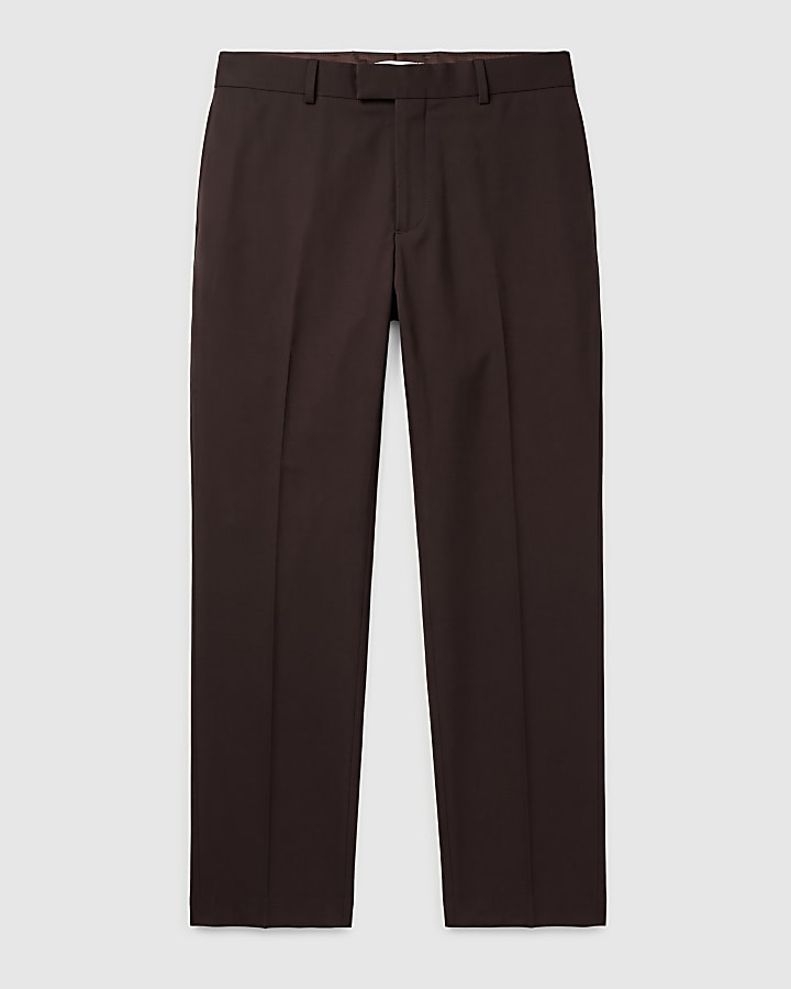 Brown Relaxed Fit Suit Trousers