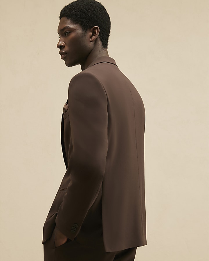 Brown Slim Fit Suit Jacket