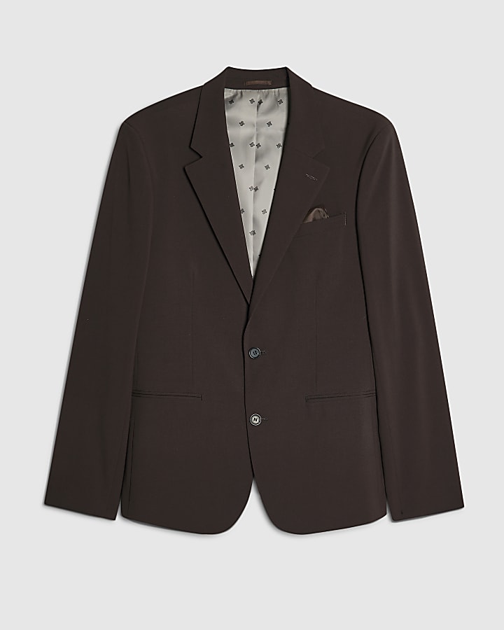 Brown Slim Fit Suit Jacket