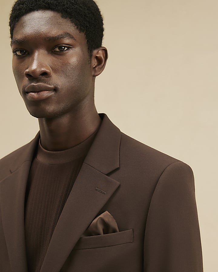 Brown Slim Fit Suit Jacket